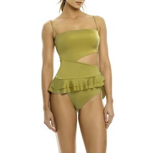 Agua Bendita Womens  Giann Moss Halter One-Piece